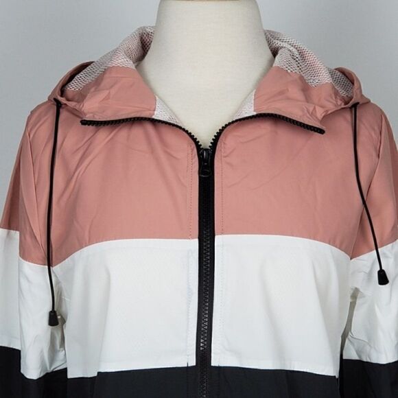 Ambiance Women's Windbreaker Hooded Jacket Coat - Picture 6 of 6